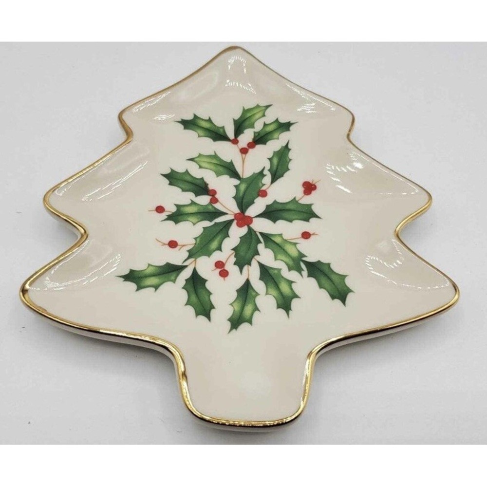 Lenox Hosting The Holidays Tree Party Plate Gold 24k Trimmed NIB